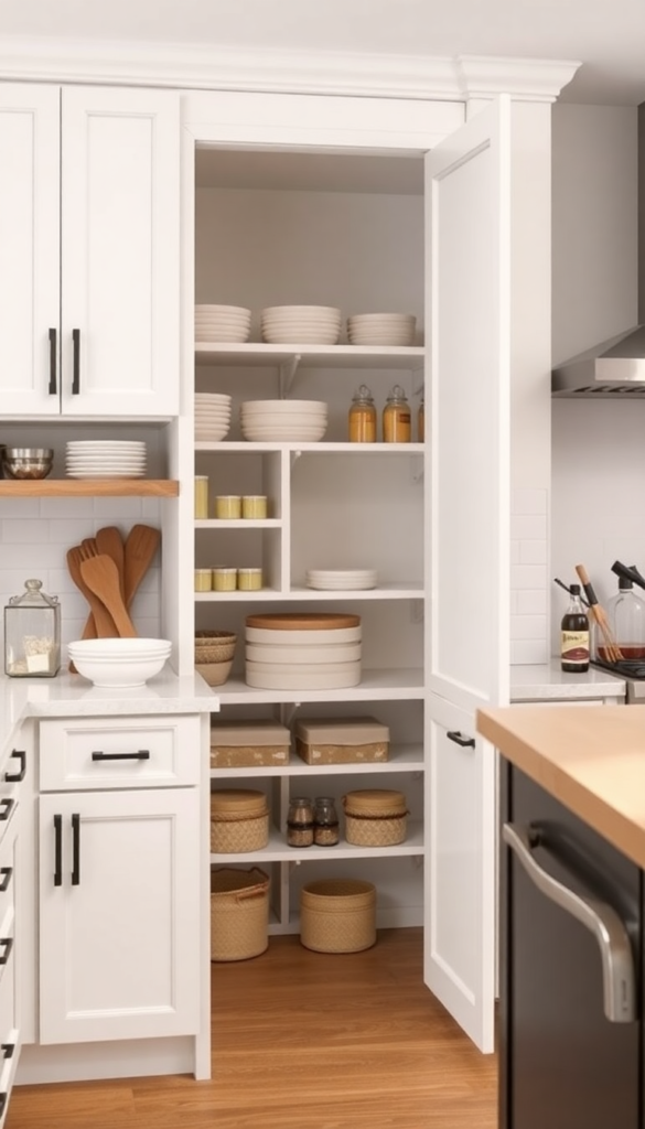 Pantry Behind Cabinet Doors