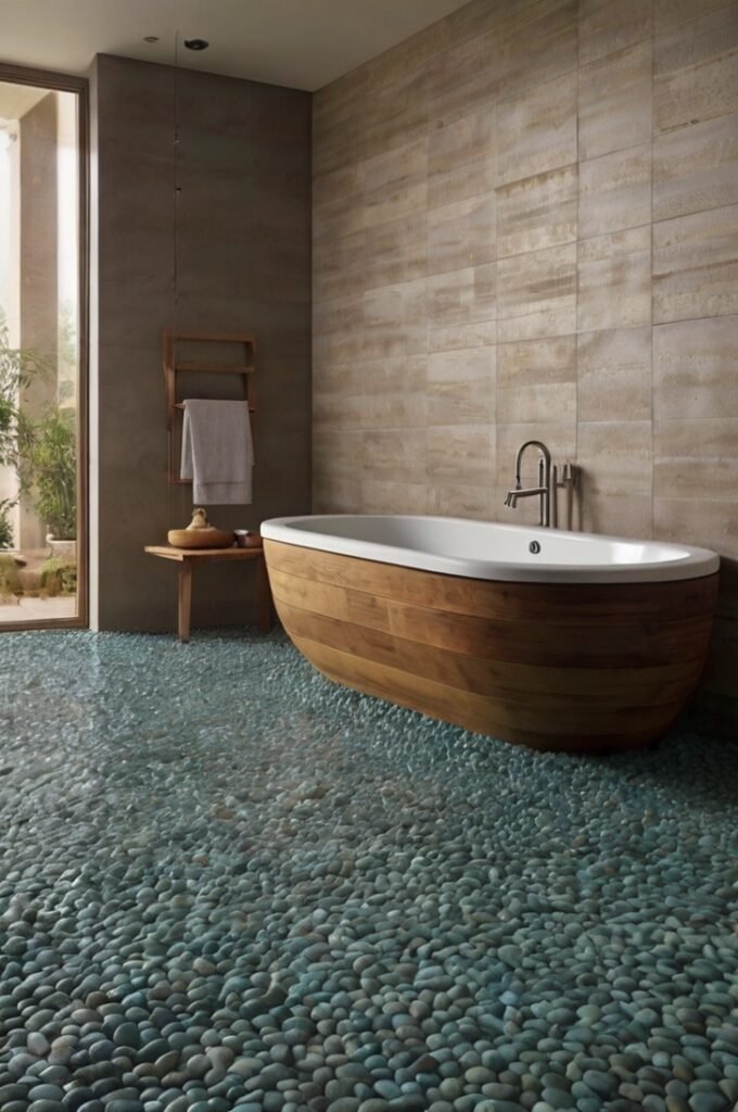 Spa-Inspired Pebble Floor