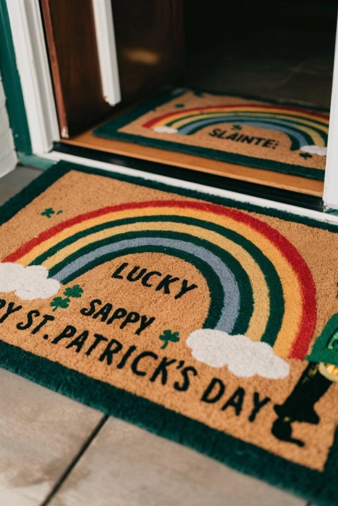 St. Patrick’s Day Rainbow Welcome Mat