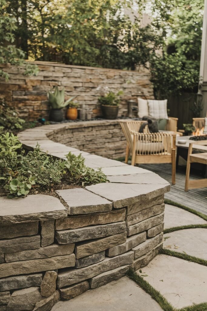 Stone Walls with a Rustic Finish