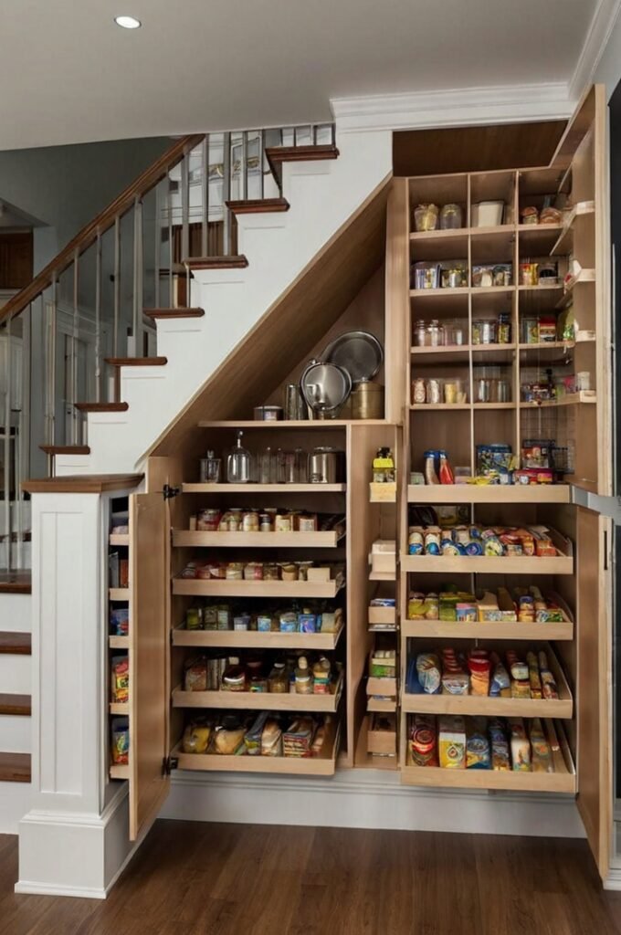 Under-Staircase Hidden Pantry