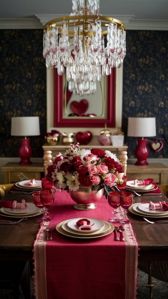 Valentine-Themed Table Setting