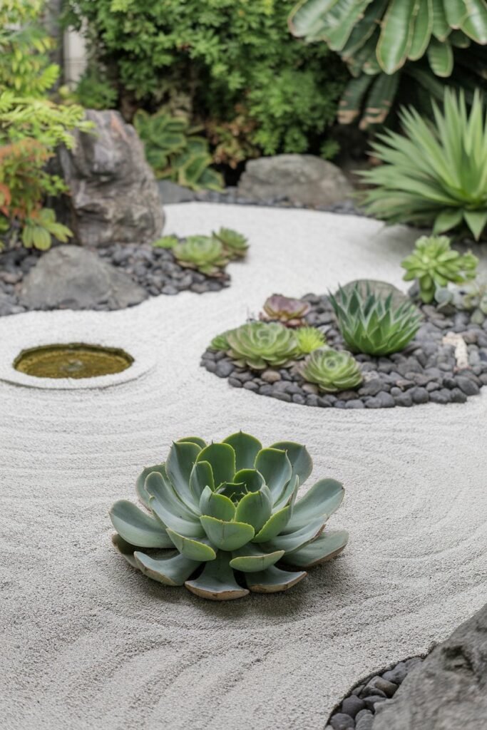 Zen Garden Vibes with Gravel and Succulents