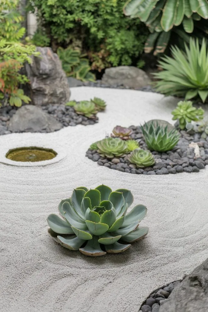 Zen Garden Vibes with Gravel and Succulents