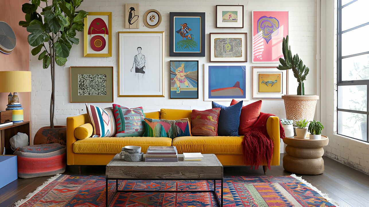 decorate wall behind couch