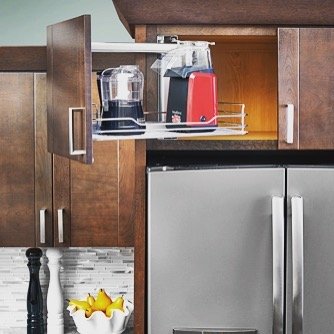 Pull-Out Drawers Above Fridge