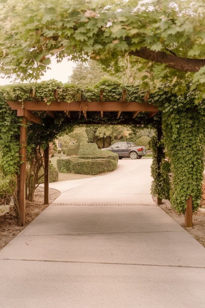 Add a Pergola with Climbing Ivy for a Dramatic Touch