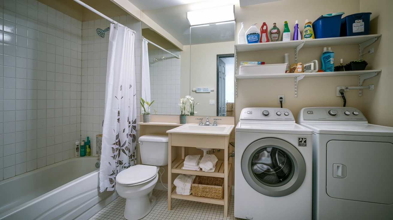 Bathroom and Laundry Room Combo