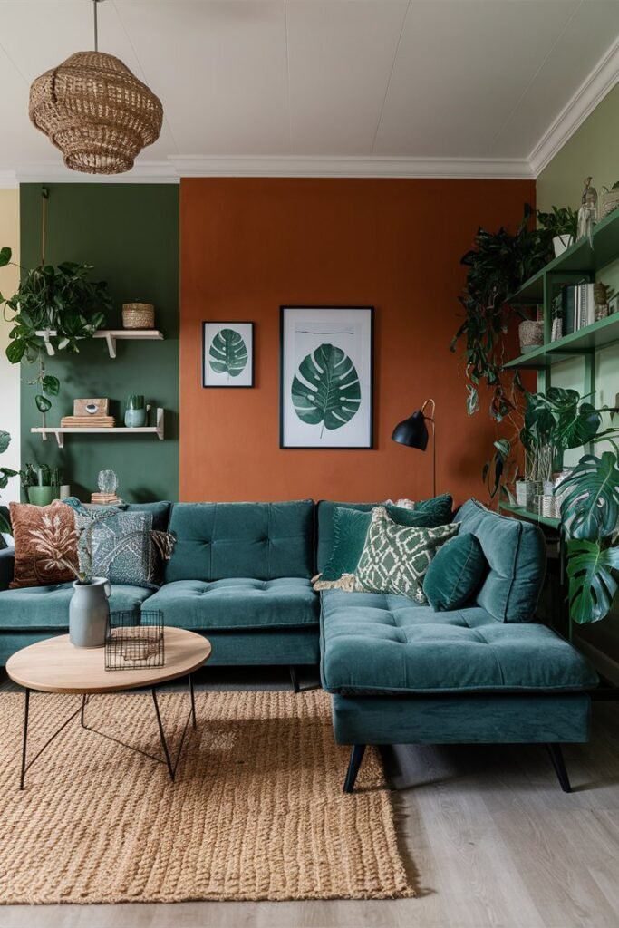Bold Burnt Orange Accent Wall