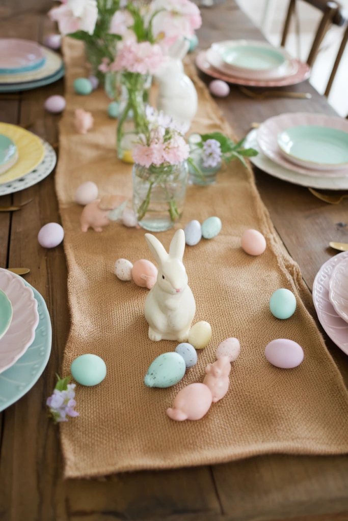 Burlap Easter Table Runner