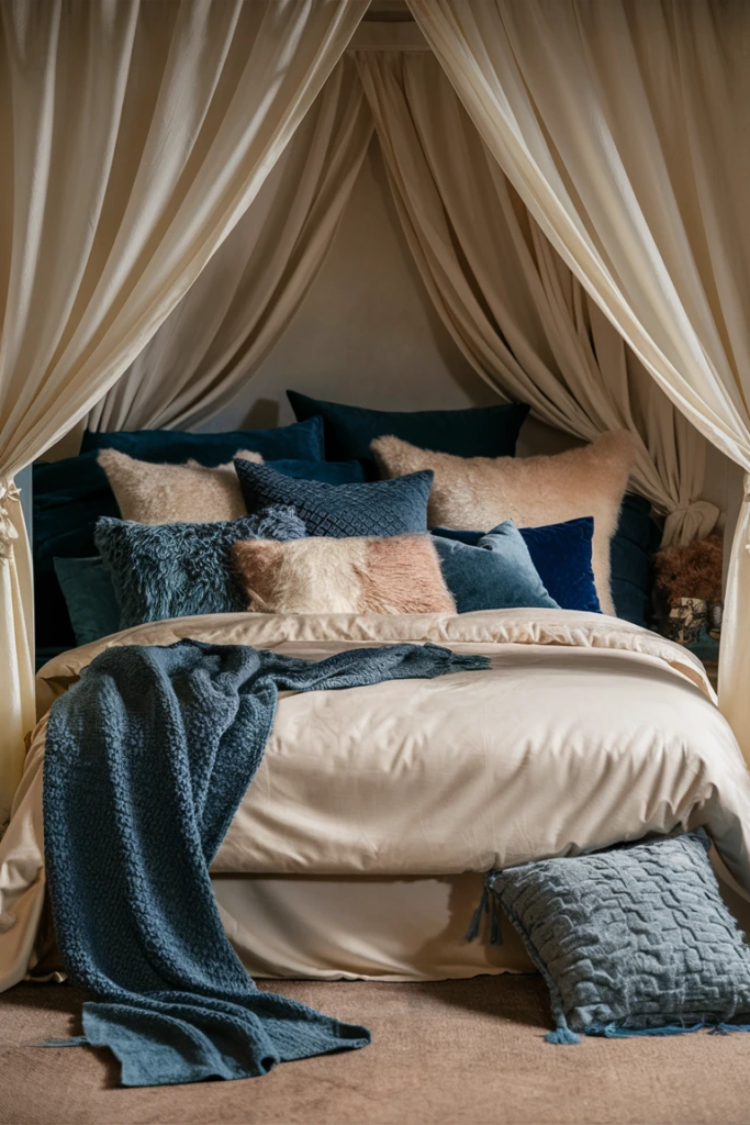 Combining Blue and Cream for a Cozy Feel