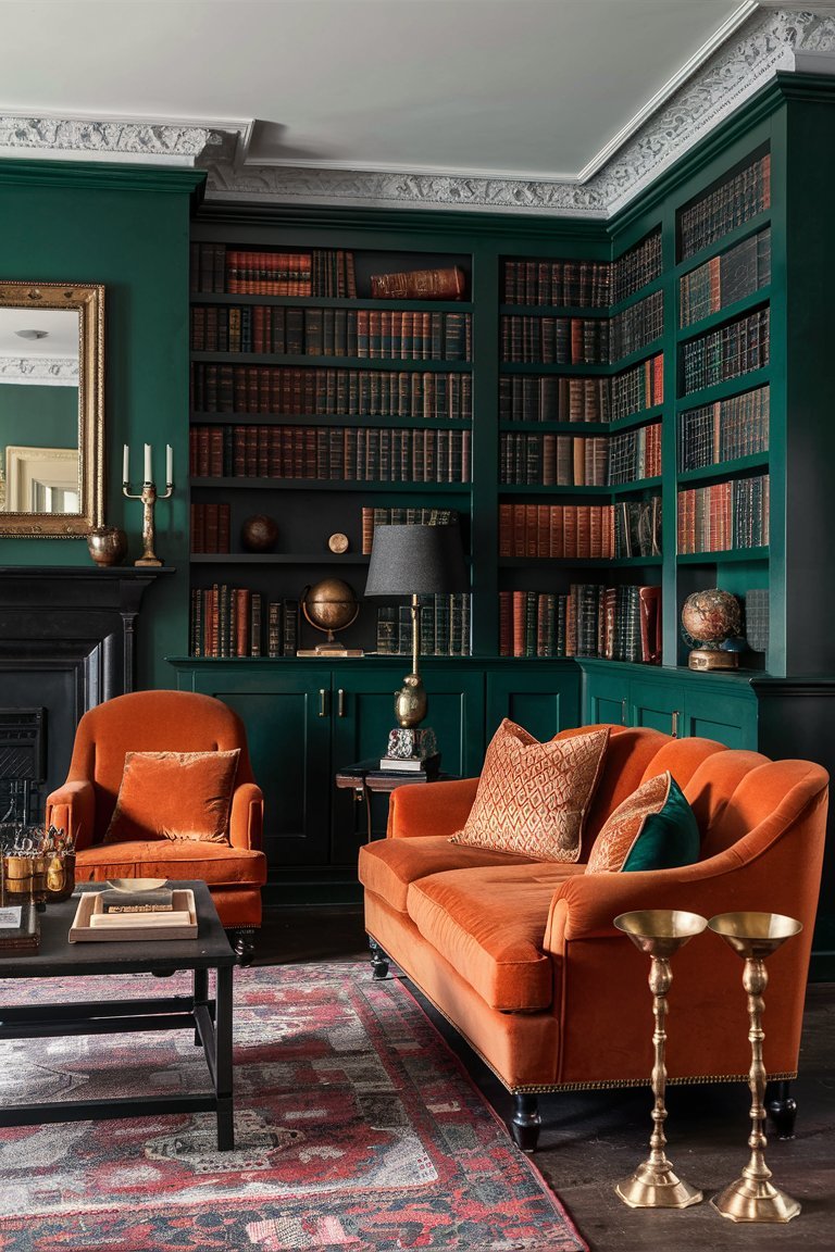 21 Stunning Burnt Orange and Green Living Room Ideas