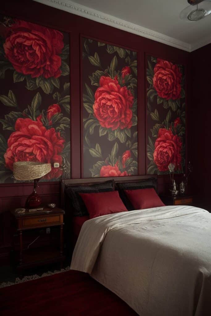 Dark Red with Classic Patterns