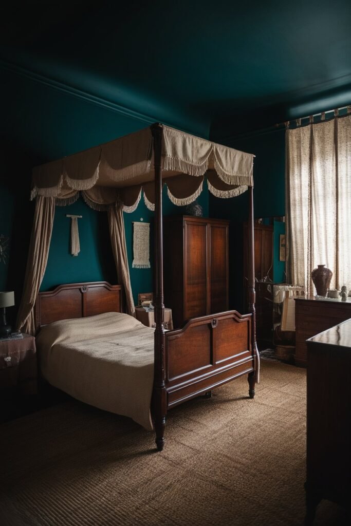 Deep Teal with Vintage Furniture