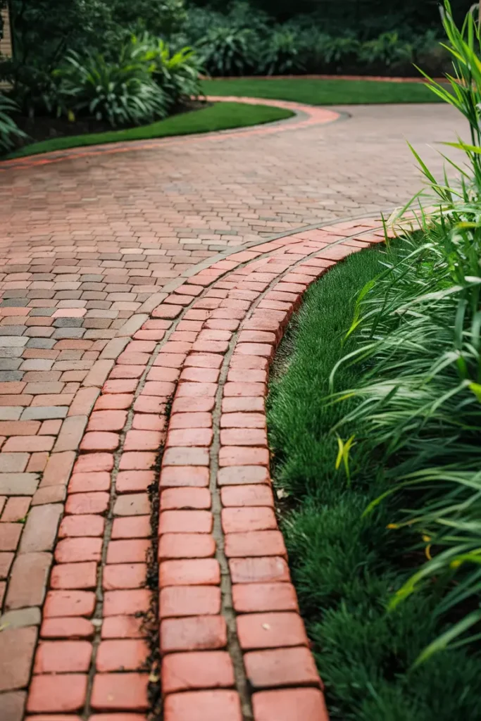 Edge the Driveway with Brick Borders for a Classic Finish