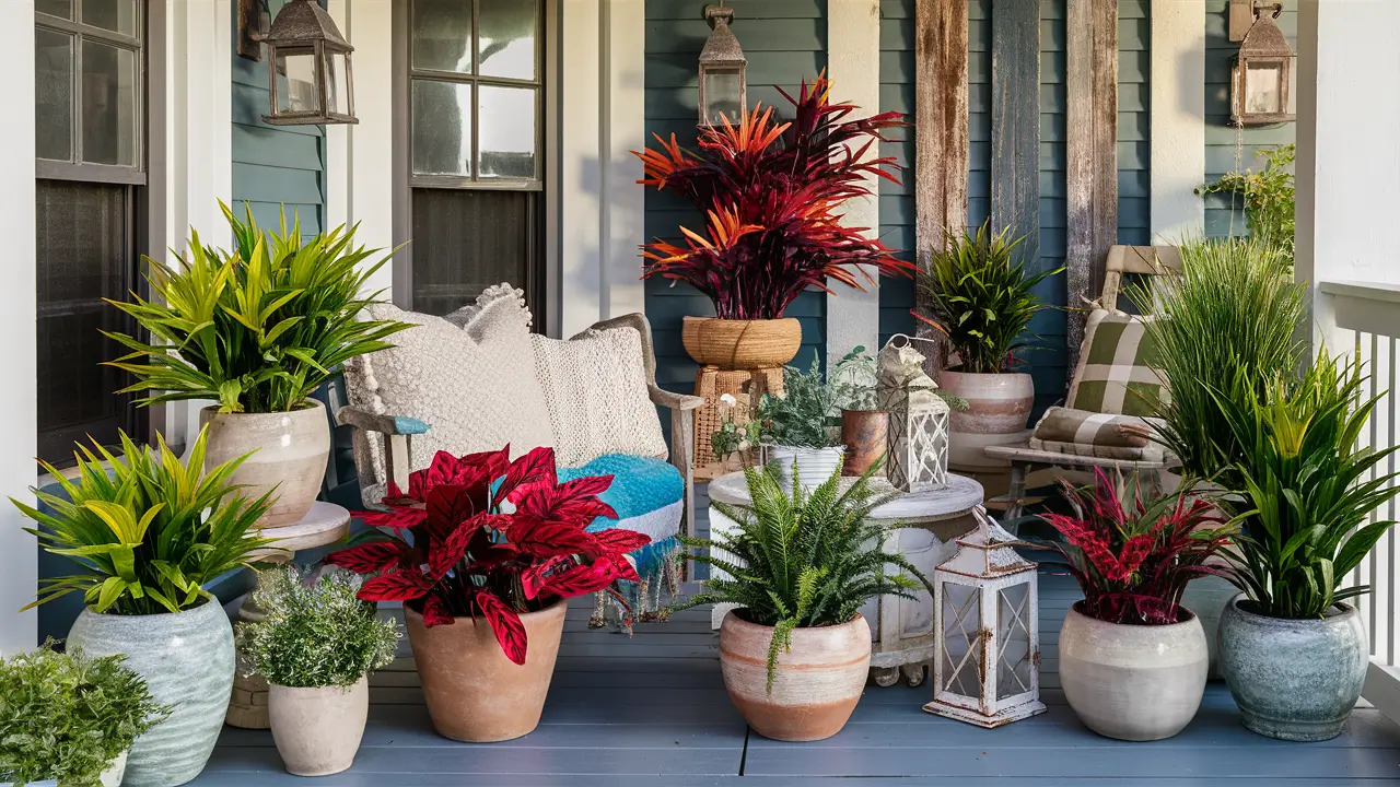 Faux plants for front porch