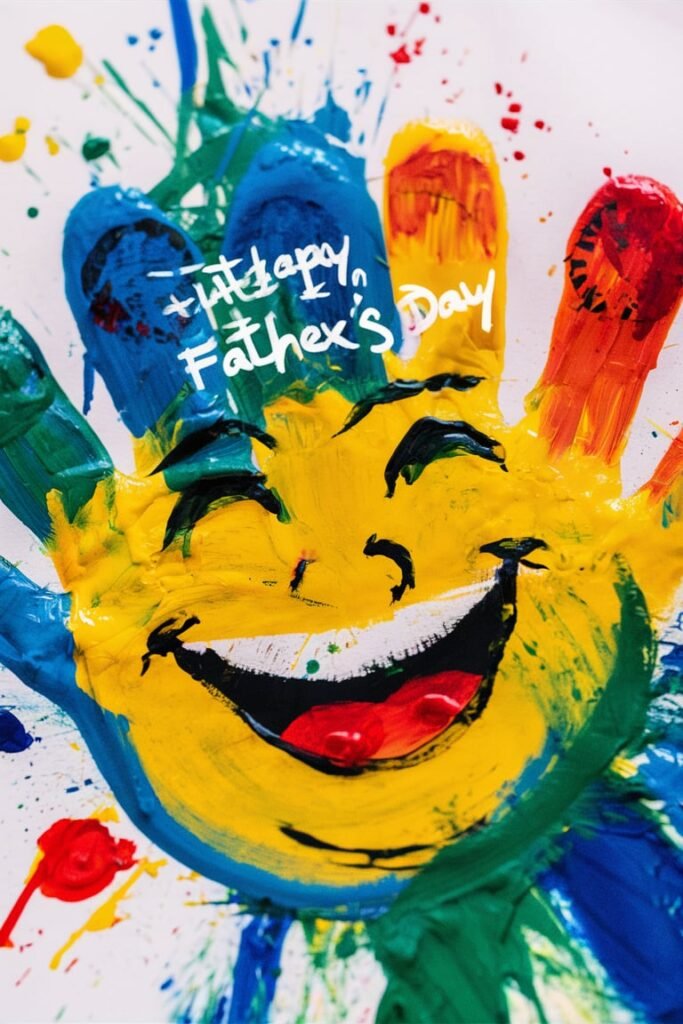 Finger Painting Portrait of Dad