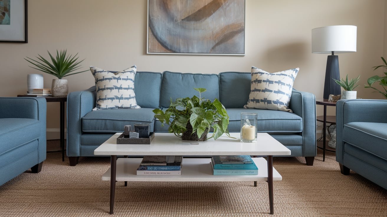 blue couch living room ideas