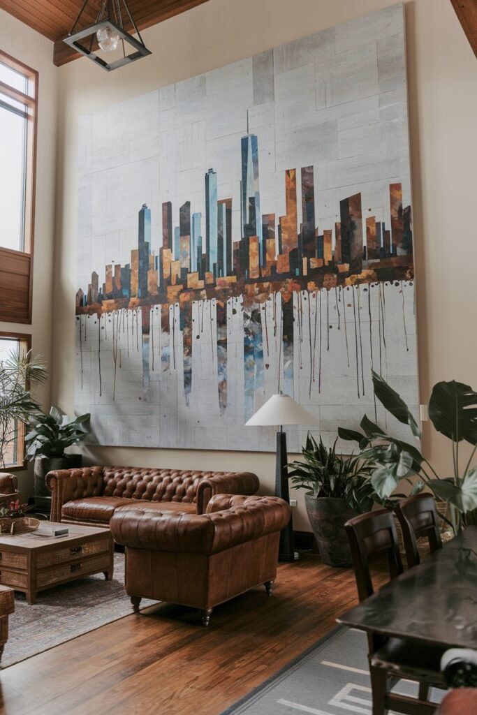Incorporate Large-Scale Artwork or Wall Murals