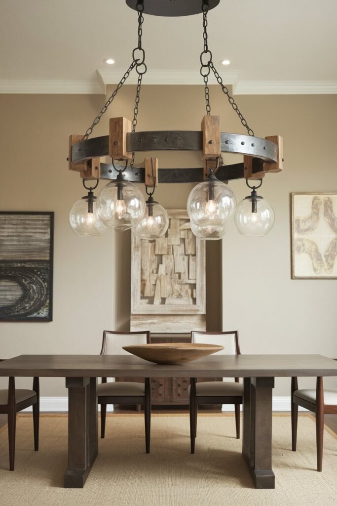 Mixed-Material Chandelier