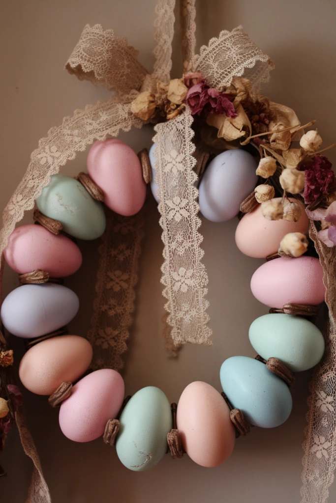 Pastel-Colored Egg Wreath