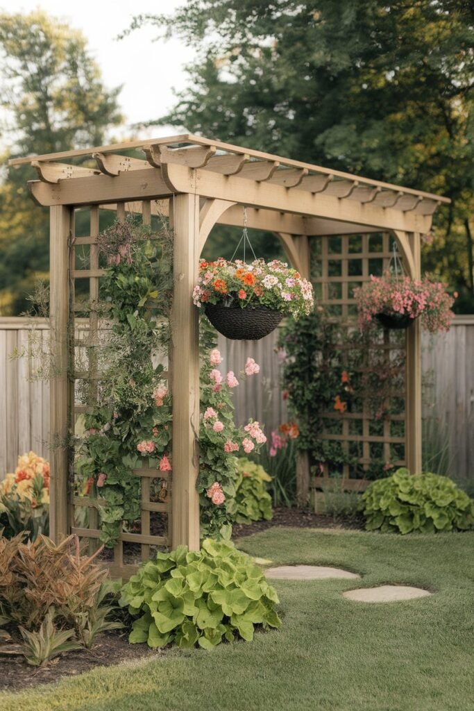 Pergola with Hanging Baskets