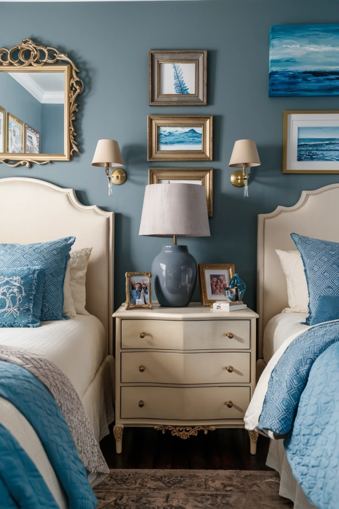 Personalized Touches in Blue and Cream