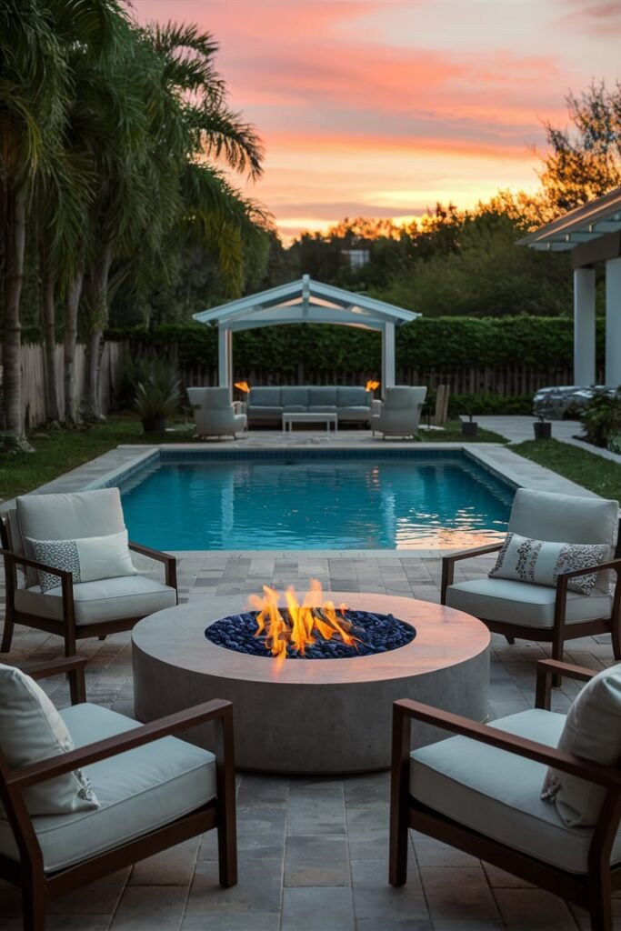 Poolside Modern Fire PitÂ