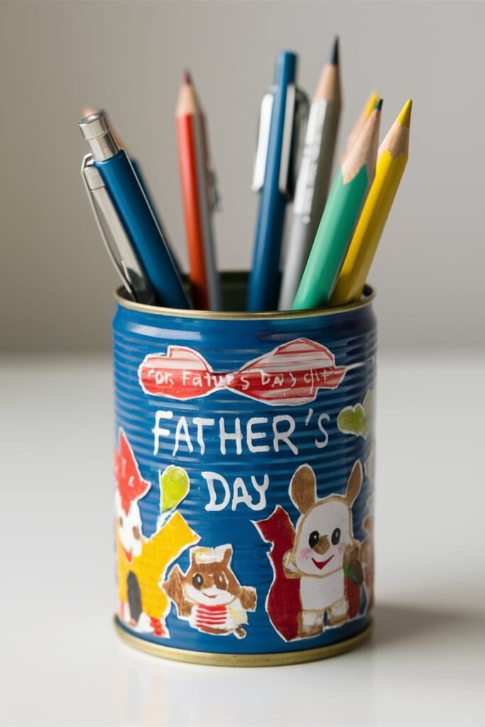 Tin Can Pencil Holder