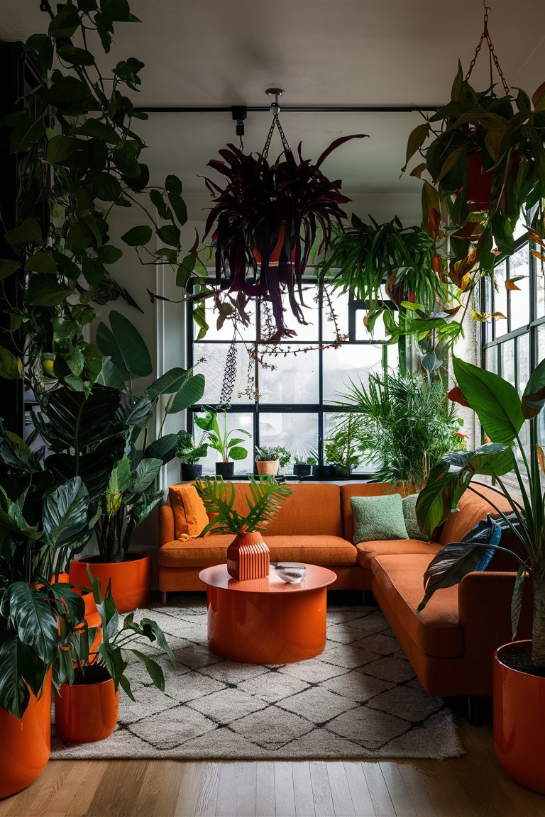 21 Stunning Burnt Orange and Green Living Room Ideas