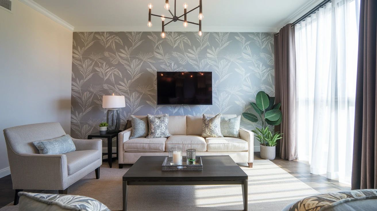 Wallpaper Accent Wall Living Room