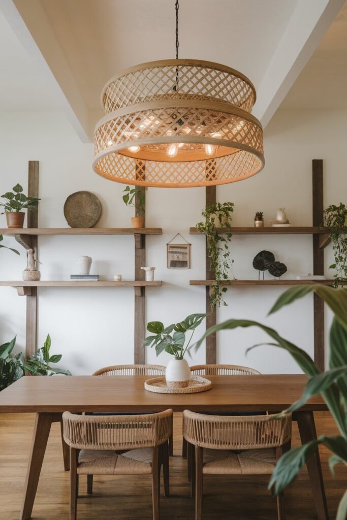 Woven Rattan Chandelier