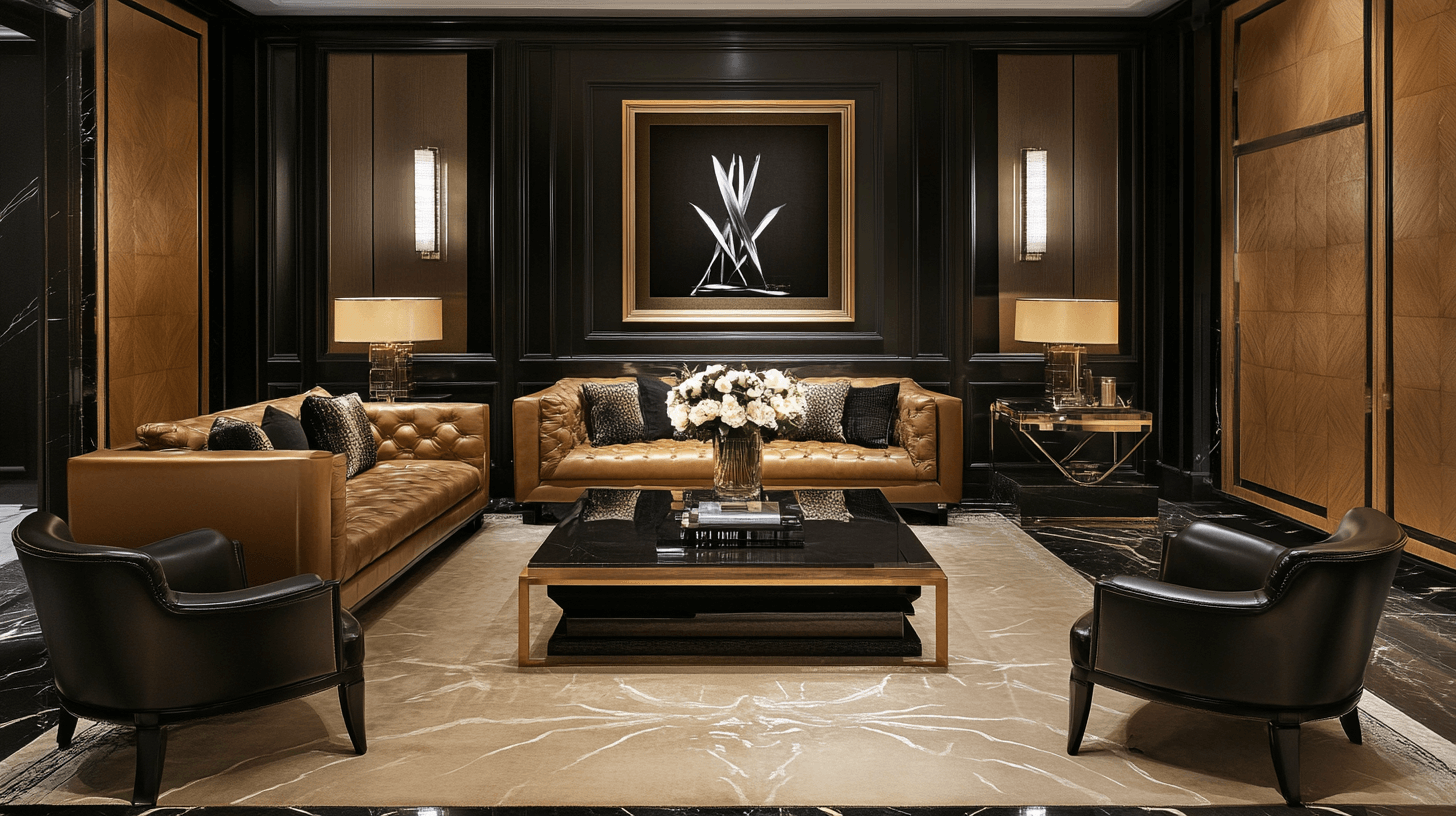 black and brown living room