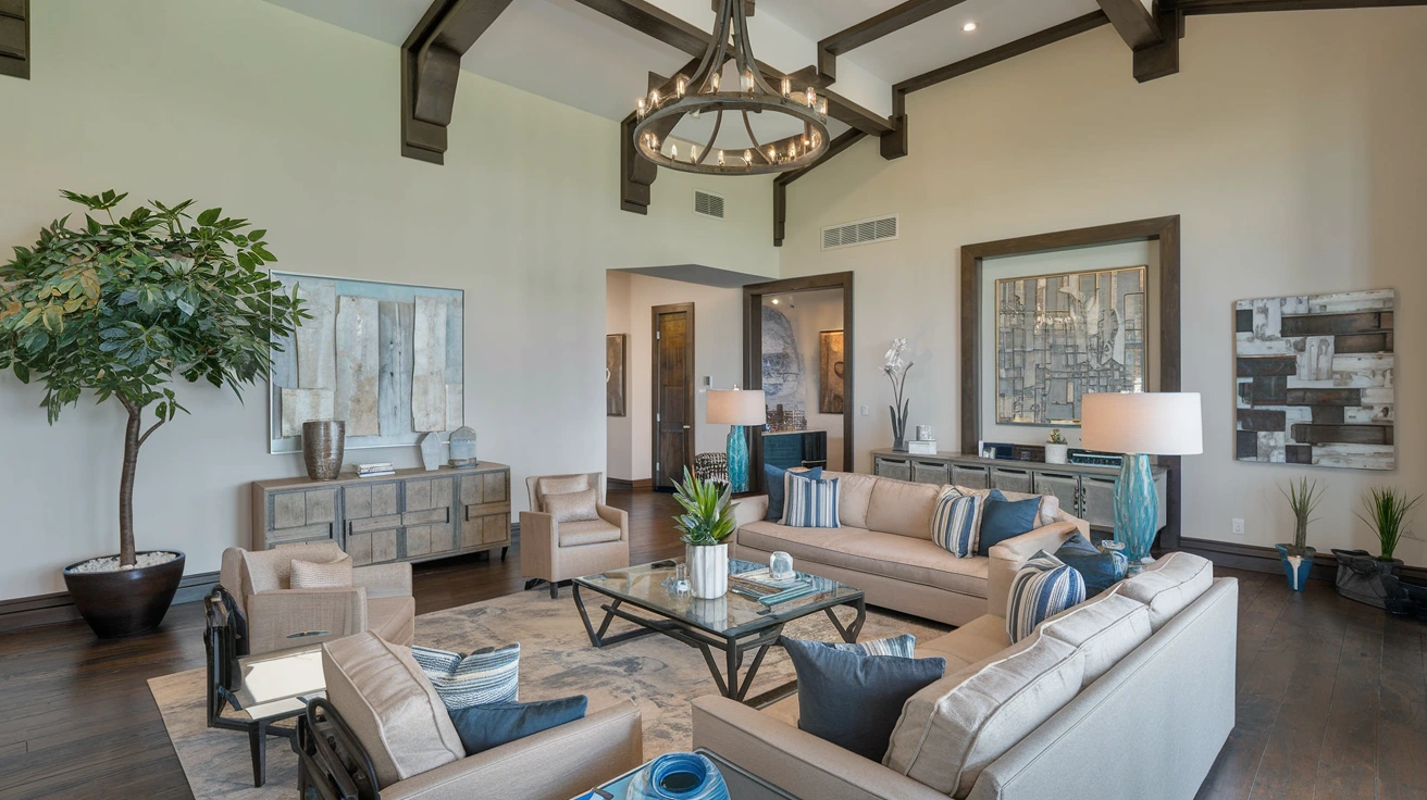 High Ceiling Living Room