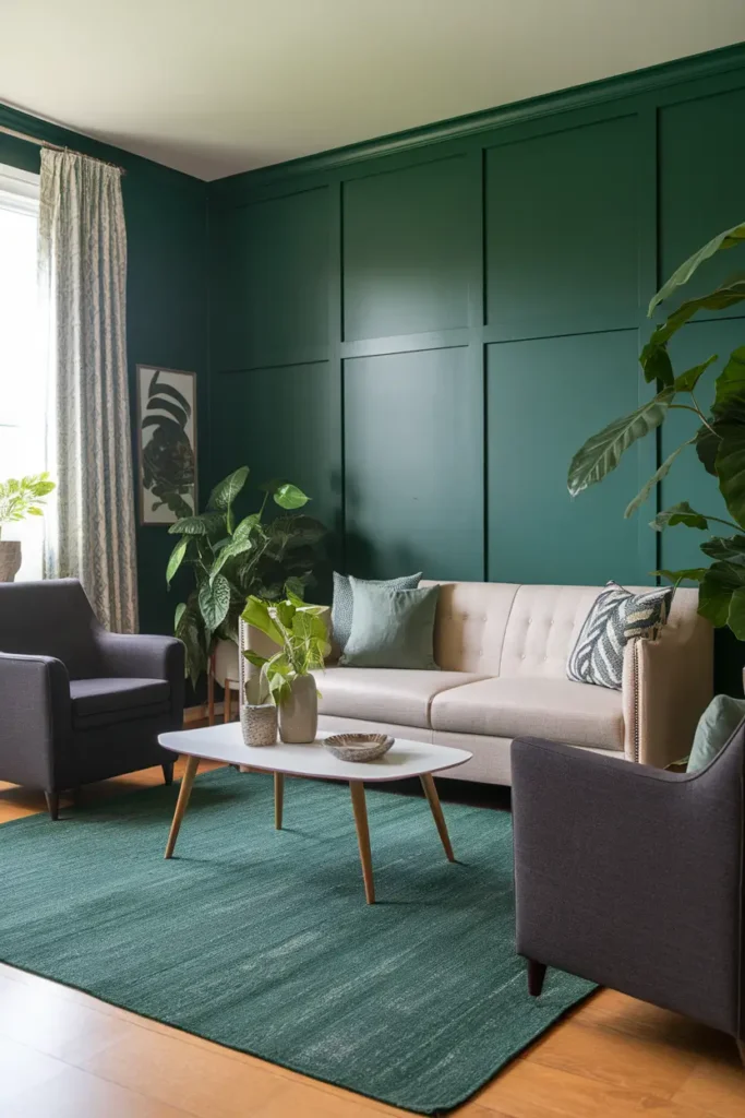 Add a Hunter Green Area Rug