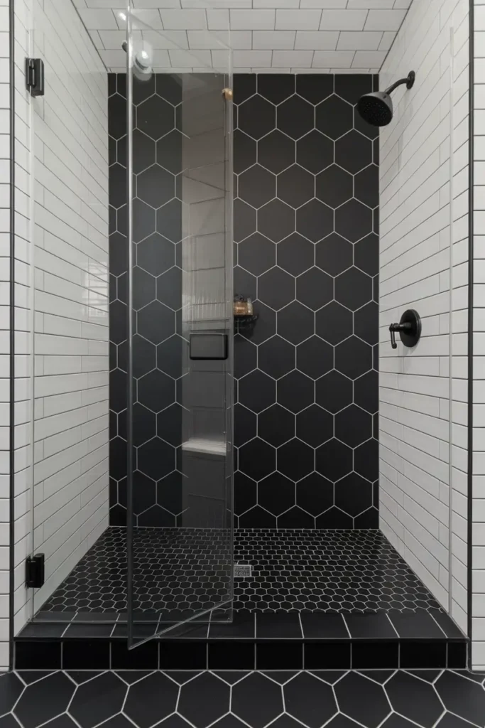 Black Hexagonal Tiles