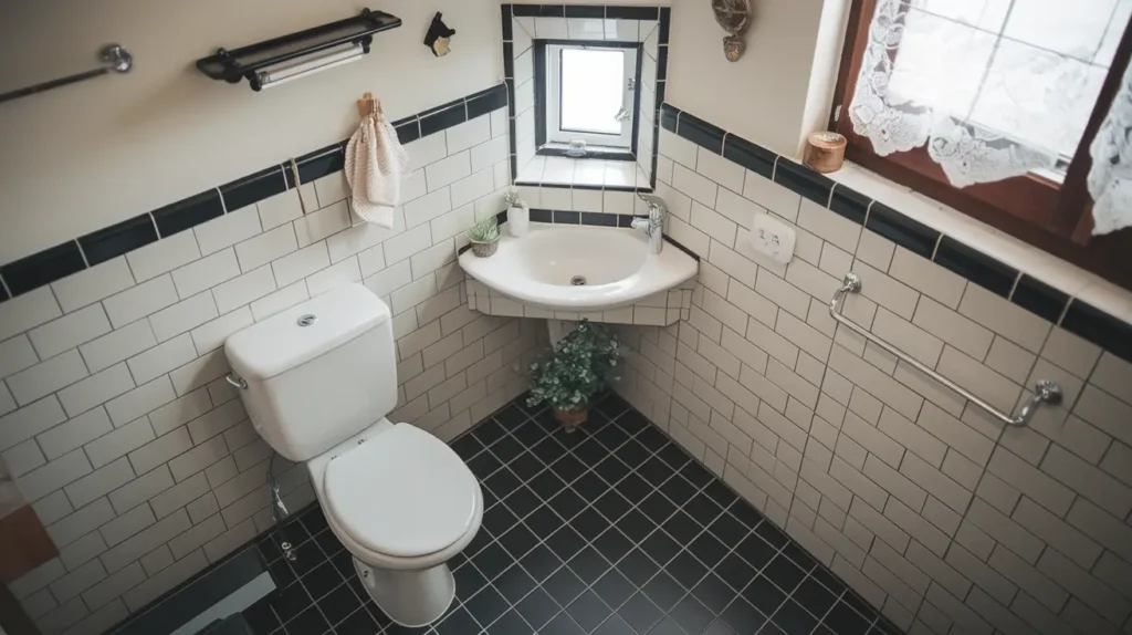 Compact Corner Toilet and Sink for Nooks