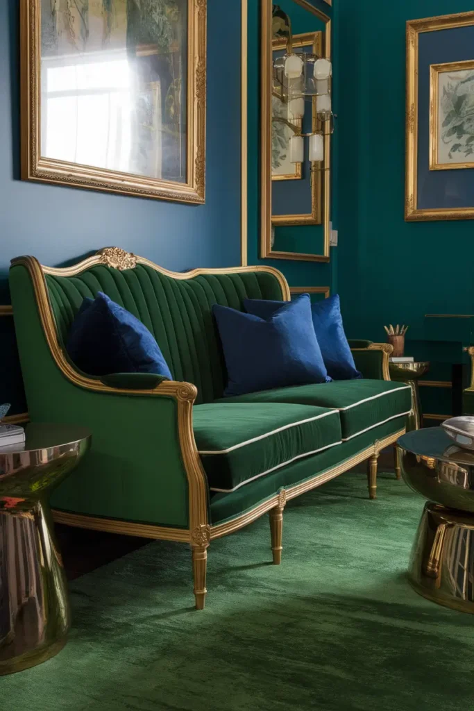 Emerald Velvet Sofa