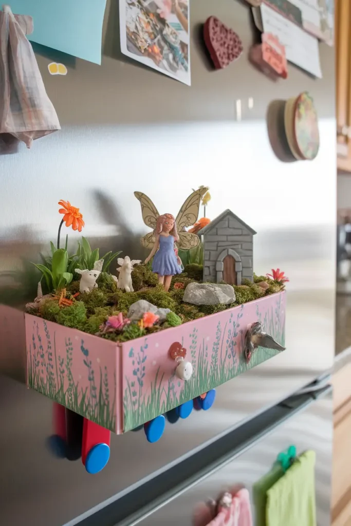 Magnetic Fridge Fairy Garden