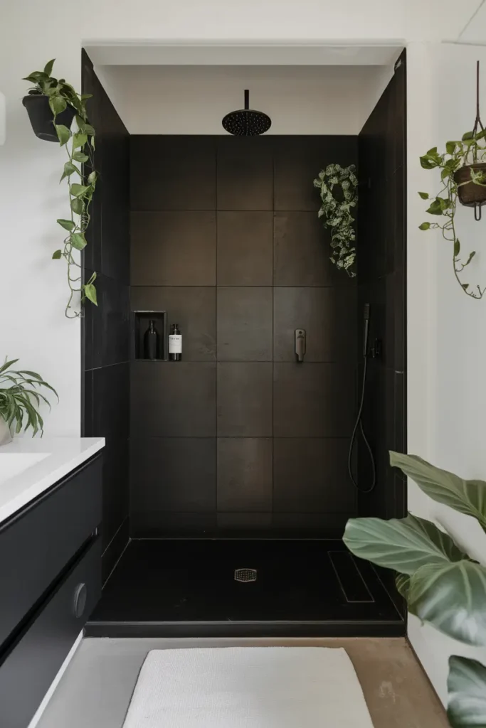Matte Black with Rain Showerhead
