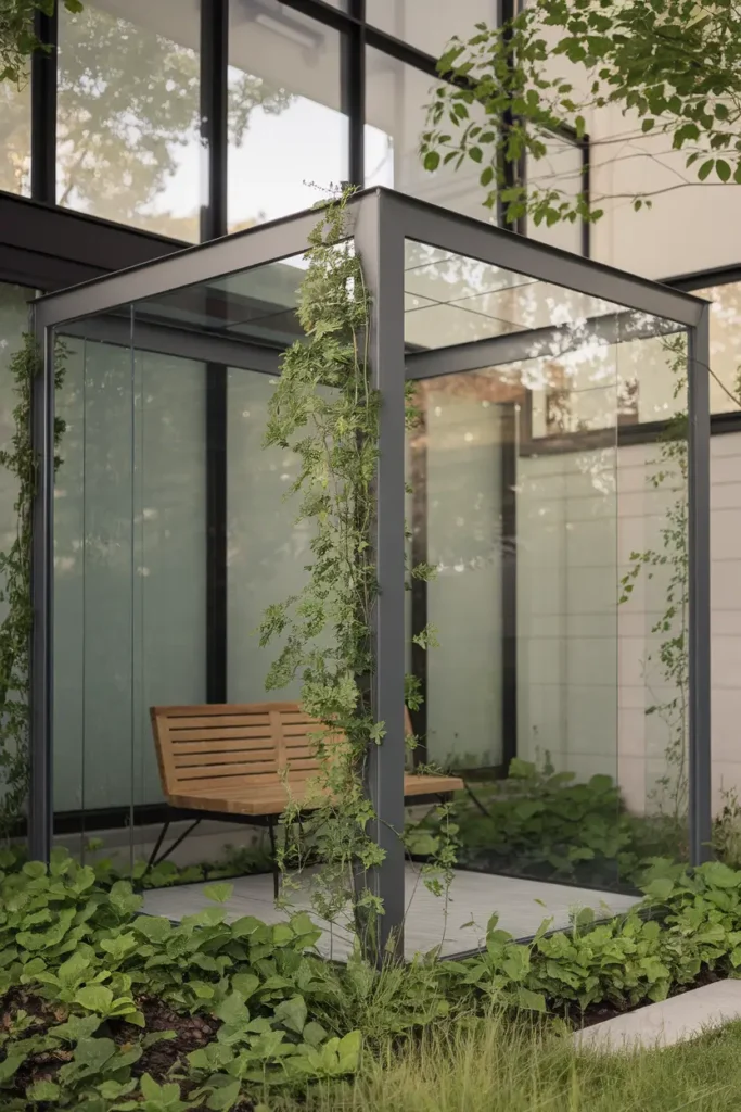 Minimalist Steel and Glass Gazebo