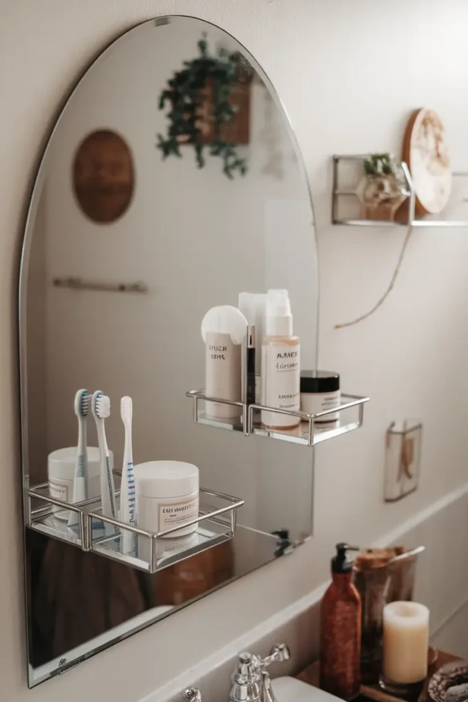 Mirror-Mounted Shelving