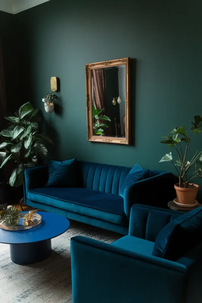 Moody Dark Green and Midnight Blue