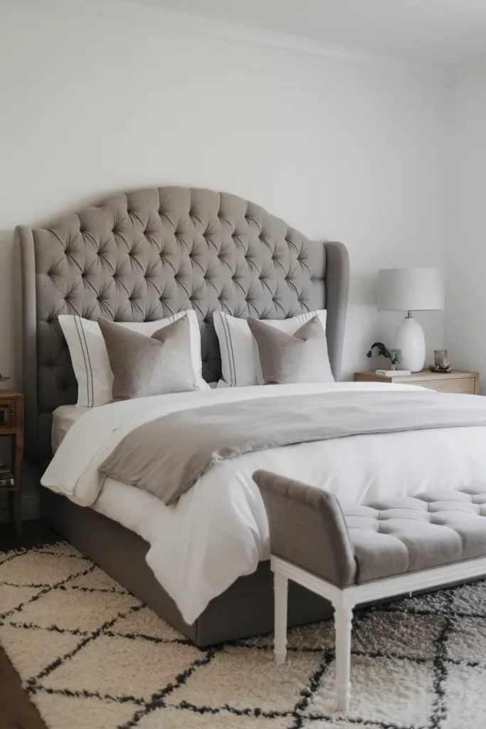 Opt for a Tufted Grey Headboard