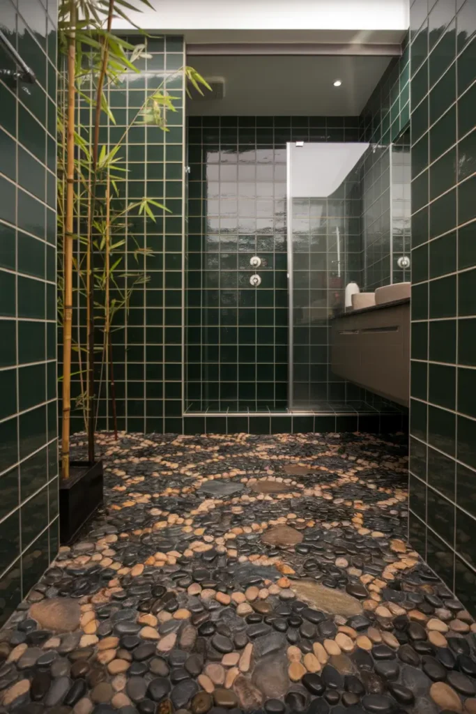 Pebble Floor Tiles for a Spa-Like Vibe