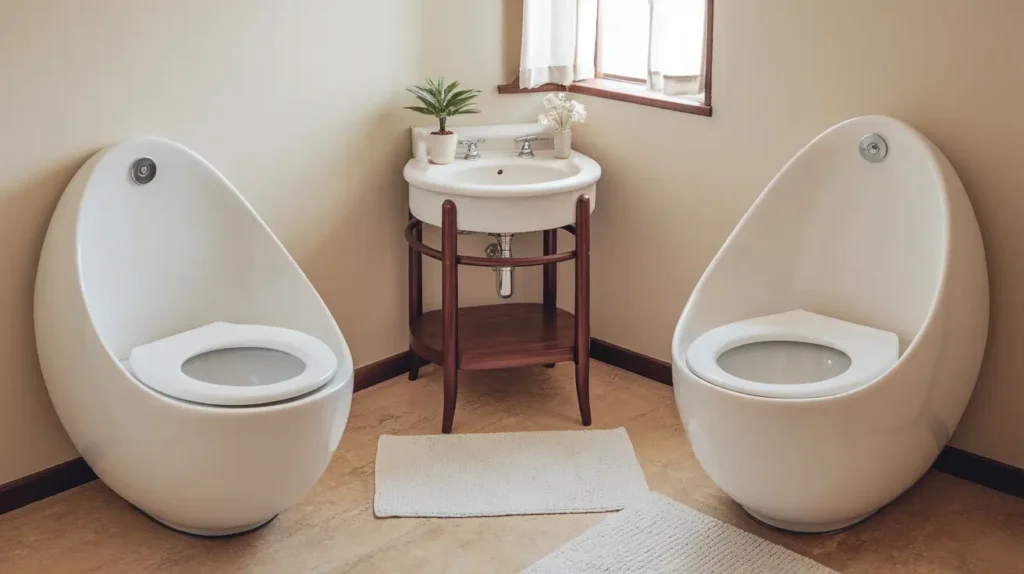 Round Toilet and Sink
