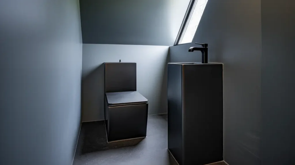 Square Toilet and Sink