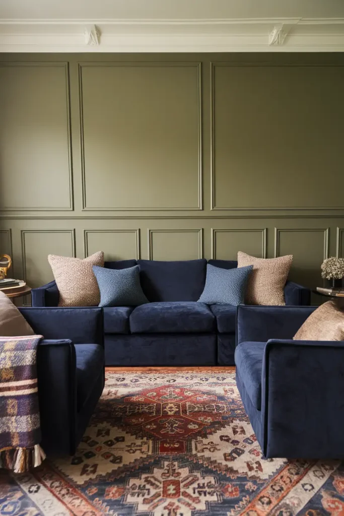 Textured Layers with Green Wainscoting