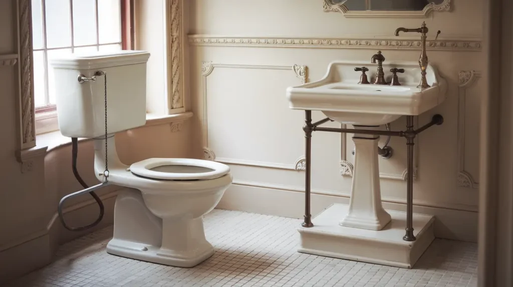 Vintage-Style Toilet and Sink