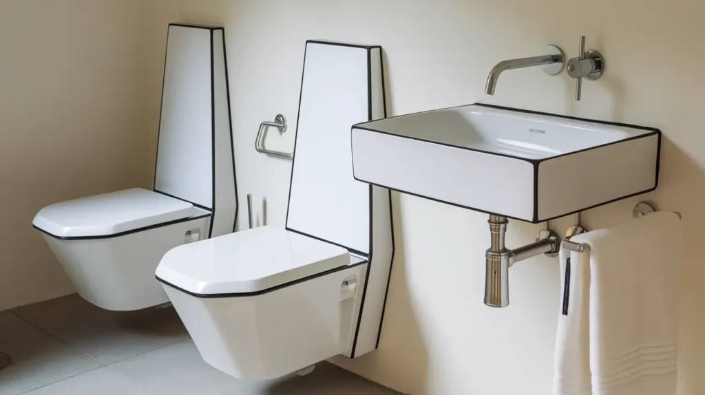 Wall-Mounted Toilet and Sink